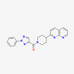 molecular formula C22H20N6O B6469294 2-[1-(2-phenyl-2H-1,2,3-triazole-4-carbonyl)piperidin-4-yl]-1,8-naphthyridine CAS No. 2640962-11-2