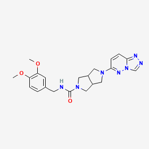 molecular formula C21H25N7O3 B6469316 N-[(3,4-dimethoxyphenyl)methyl]-5-{[1,2,4]triazolo[4,3-b]pyridazin-6-yl}-octahydropyrrolo[3,4-c]pyrrole-2-carboxamide CAS No. 2640895-40-3