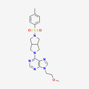 molecular formula C21H26N6O3S B6469334 9-(2-methoxyethyl)-6-[5-(4-methylbenzenesulfonyl)-octahydropyrrolo[3,4-c]pyrrol-2-yl]-9H-purine CAS No. 2640828-66-4