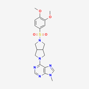 molecular formula C20H24N6O4S B6469385 6-[5-(3,4-dimethoxybenzenesulfonyl)-octahydropyrrolo[3,4-c]pyrrol-2-yl]-9-methyl-9H-purine CAS No. 2640963-22-8