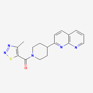 molecular formula C17H17N5OS B6469395 2-[1-(4-methyl-1,2,3-thiadiazole-5-carbonyl)piperidin-4-yl]-1,8-naphthyridine CAS No. 2640962-72-5