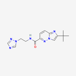 molecular formula C15H19N7O B6469435 2-tert-butyl-N-[2-(1H-1,2,4-triazol-1-yl)ethyl]imidazo[1,2-b]pyridazine-6-carboxamide CAS No. 2640948-75-8