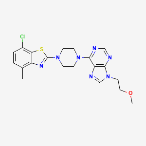 molecular formula C20H22ClN7OS B6469449 6-[4-(7-chloro-4-methyl-1,3-benzothiazol-2-yl)piperazin-1-yl]-9-(2-methoxyethyl)-9H-purine CAS No. 2640956-37-0