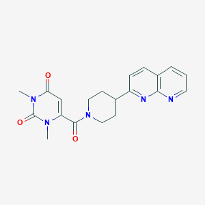 1,3-dimethyl-6-[4-(1,8-naphthyridin-2-yl)piperidine-1-carbonyl]-1,2,3,4-tetrahydropyrimidine-2,4-dione