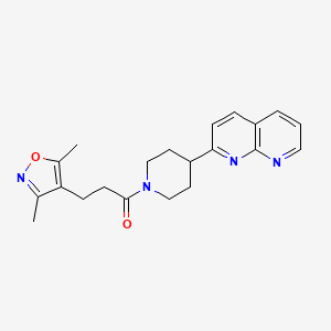 3-(3,5-dimethyl-1,2-oxazol-4-yl)-1-[4-(1,8-naphthyridin-2-yl)piperidin-1-yl]propan-1-one