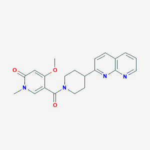 molecular formula C21H22N4O3 B6469480 4-methoxy-1-methyl-5-[4-(1,8-naphthyridin-2-yl)piperidine-1-carbonyl]-1,2-dihydropyridin-2-one CAS No. 2640867-51-0