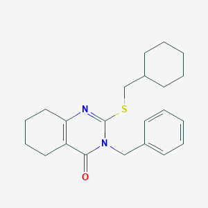 molecular formula C22H28N2OS B6469490 3-benzyl-2-[(cyclohexylmethyl)sulfanyl]-3,4,5,6,7,8-hexahydroquinazolin-4-one CAS No. 2640898-78-6