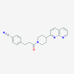 molecular formula C23H22N4O B6469511 4-{3-[4-(1,8-naphthyridin-2-yl)piperidin-1-yl]-3-oxopropyl}benzonitrile CAS No. 2640959-58-4