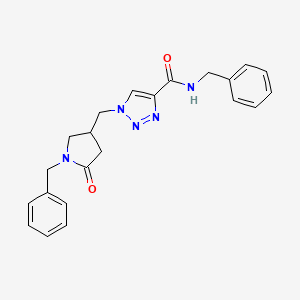 N-benzyl-1-[(1-benzyl-5-oxopyrrolidin-3-yl)methyl]-1H-1,2,3-triazole-4-carboxamide