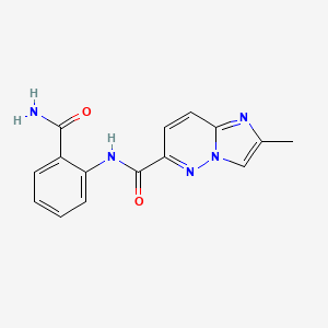 molecular formula C15H13N5O2 B6469525 N-(2-carbamoylphenyl)-2-methylimidazo[1,2-b]pyridazine-6-carboxamide CAS No. 2640846-78-0