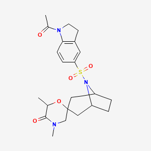 8-[(1-acetyl-2,3-dihydro-1H-indol-5-yl)sulfonyl]-4',6'-dimethyl-8-azaspiro[bicyclo[3.2.1]octane-3,2'-morpholin]-5'-one