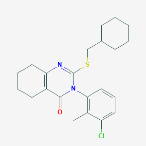 3-(3-chloro-2-methylphenyl)-2-[(cyclohexylmethyl)sulfanyl]-3,4,5,6,7,8-hexahydroquinazolin-4-one