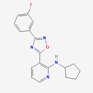 N-cyclopentyl-3-[3-(3-fluorophenyl)-1,2,4-oxadiazol-5-yl]pyridin-2-amine