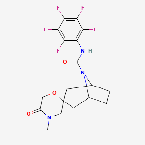 4'-methyl-5'-oxo-N-(2,3,4,5,6-pentafluorophenyl)-8-azaspiro[bicyclo[3.2.1]octane-3,2'-morpholine]-8-carboxamide