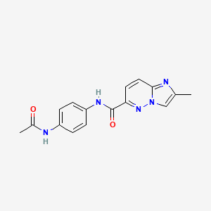 molecular formula C16H15N5O2 B6469590 N-(4-acetamidophenyl)-2-methylimidazo[1,2-b]pyridazine-6-carboxamide CAS No. 2640866-50-6