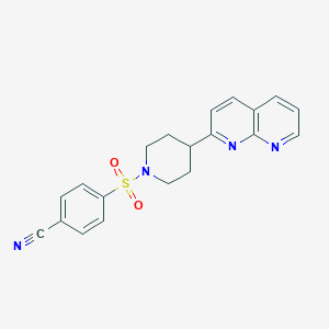 molecular formula C20H18N4O2S B6469604 4-{[4-(1,8-naphthyridin-2-yl)piperidin-1-yl]sulfonyl}benzonitrile CAS No. 2640957-20-4