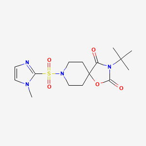 molecular formula C15H22N4O5S B6469609 3-tert-butyl-8-[(1-methyl-1H-imidazol-2-yl)sulfonyl]-1-oxa-3,8-diazaspiro[4.5]decane-2,4-dione CAS No. 2640873-47-6