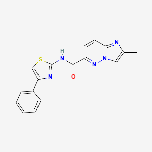 2-methyl-N-(4-phenyl-1,3-thiazol-2-yl)imidazo[1,2-b]pyridazine-6-carboxamide