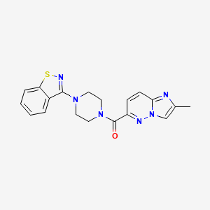 3-(4-{2-methylimidazo[1,2-b]pyridazine-6-carbonyl}piperazin-1-yl)-1,2-benzothiazole