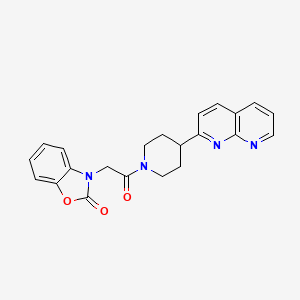 molecular formula C22H20N4O3 B6469647 3-{2-[4-(1,8-naphthyridin-2-yl)piperidin-1-yl]-2-oxoethyl}-2,3-dihydro-1,3-benzoxazol-2-one CAS No. 2640955-13-9