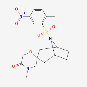 4'-methyl-8-(2-methyl-5-nitrobenzenesulfonyl)-8-azaspiro[bicyclo[3.2.1]octane-3,2'-morpholin]-5'-one