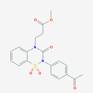 methyl 3-[2-(4-acetylphenyl)-1,1,3-trioxo-3,4-dihydro-2H-1??,2,4-benzothiadiazin-4-yl]propanoate