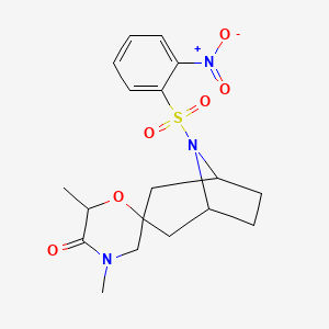 4',6'-dimethyl-8-(2-nitrobenzenesulfonyl)-8-azaspiro[bicyclo[3.2.1]octane-3,2'-morpholin]-5'-one