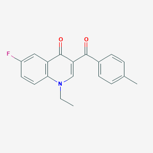 molecular formula C19H16FNO2 B6469691 1-ethyl-6-fluoro-3-(4-methylbenzoyl)-1,4-dihydroquinolin-4-one CAS No. 2640892-60-8