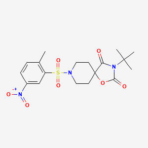 3-tert-butyl-8-(2-methyl-5-nitrobenzenesulfonyl)-1-oxa-3,8-diazaspiro[4.5]decane-2,4-dione