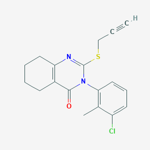 molecular formula C18H17ClN2OS B6469702 3-(3-chloro-2-methylphenyl)-2-(prop-2-yn-1-ylsulfanyl)-3,4,5,6,7,8-hexahydroquinazolin-4-one CAS No. 2640962-22-5