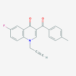 molecular formula C20H14FNO2 B6469704 6-fluoro-3-(4-methylbenzoyl)-1-(prop-2-yn-1-yl)-1,4-dihydroquinolin-4-one CAS No. 2640952-30-1