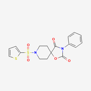 molecular formula C17H16N2O5S2 B6469727 3-phenyl-8-(thiophene-2-sulfonyl)-1-oxa-3,8-diazaspiro[4.5]decane-2,4-dione CAS No. 2640895-51-6