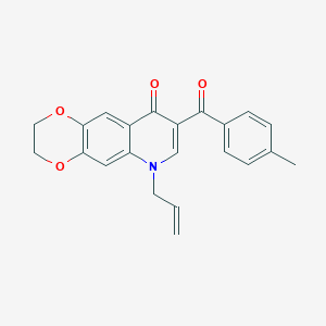 8-(4-methylbenzoyl)-6-(prop-2-en-1-yl)-2H,3H,6H,9H-[1,4]dioxino[2,3-g]quinolin-9-one