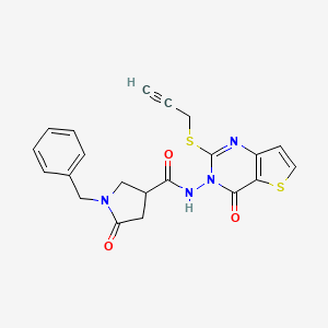 1-benzyl-5-oxo-N-[4-oxo-2-(prop-2-yn-1-ylsulfanyl)-3H,4H-thieno[3,2-d]pyrimidin-3-yl]pyrrolidine-3-carboxamide