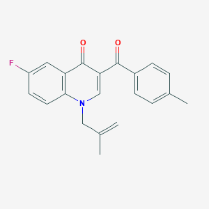 molecular formula C21H18FNO2 B6469786 6-fluoro-3-(4-methylbenzoyl)-1-(2-methylprop-2-en-1-yl)-1,4-dihydroquinolin-4-one CAS No. 2640897-64-7