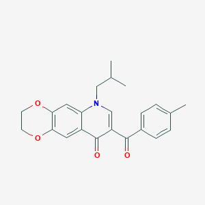 8-(4-methylbenzoyl)-6-(2-methylpropyl)-2H,3H,6H,9H-[1,4]dioxino[2,3-g]quinolin-9-one