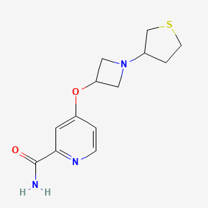 molecular formula C13H17N3O2S B6469802 4-{[1-(thiolan-3-yl)azetidin-3-yl]oxy}pyridine-2-carboxamide CAS No. 2640881-66-7