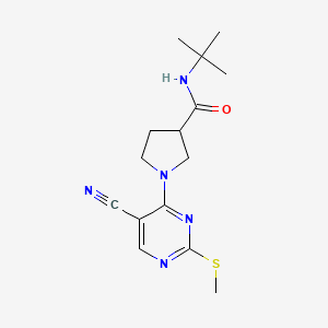 N-tert-butyl-1-[5-cyano-2-(methylsulfanyl)pyrimidin-4-yl]pyrrolidine-3-carboxamide