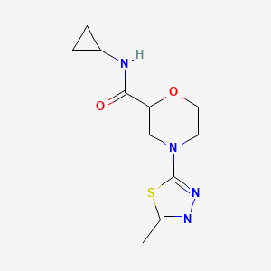 molecular formula C11H16N4O2S B6469988 N-cyclopropyl-4-(5-methyl-1,3,4-thiadiazol-2-yl)morpholine-2-carboxamide CAS No. 2640898-87-7