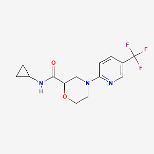 molecular formula C14H16F3N3O2 B6470002 N-cyclopropyl-4-[5-(trifluoromethyl)pyridin-2-yl]morpholine-2-carboxamide CAS No. 2640959-45-9