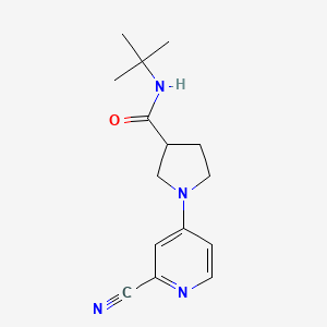 molecular formula C15H20N4O B6470062 N-tert-butyl-1-(2-cyanopyridin-4-yl)pyrrolidine-3-carboxamide CAS No. 2640843-00-9