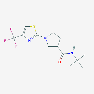 molecular formula C13H18F3N3OS B6470101 N-tert-butyl-1-[4-(trifluoromethyl)-1,3-thiazol-2-yl]pyrrolidine-3-carboxamide CAS No. 2640865-73-0