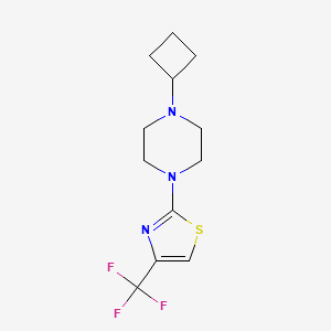 molecular formula C12H16F3N3S B6470119 1-cyclobutyl-4-[4-(trifluoromethyl)-1,3-thiazol-2-yl]piperazine CAS No. 2640897-93-2