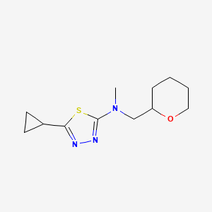 molecular formula C12H19N3OS B6470138 5-cyclopropyl-N-methyl-N-[(oxan-2-yl)methyl]-1,3,4-thiadiazol-2-amine CAS No. 2640964-75-4