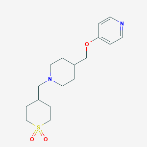 molecular formula C18H28N2O3S B6470141 4-[(4-{[(3-methylpyridin-4-yl)oxy]methyl}piperidin-1-yl)methyl]-1lambda6-thiane-1,1-dione CAS No. 2640862-34-4