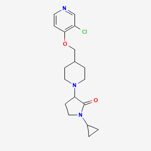 molecular formula C18H24ClN3O2 B6470177 3-(4-{[(3-chloropyridin-4-yl)oxy]methyl}piperidin-1-yl)-1-cyclopropylpyrrolidin-2-one CAS No. 2640814-80-6