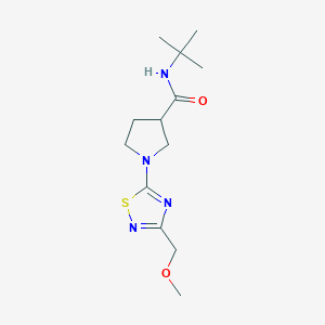 molecular formula C13H22N4O2S B6470196 N-tert-butyl-1-[3-(methoxymethyl)-1,2,4-thiadiazol-5-yl]pyrrolidine-3-carboxamide CAS No. 2640967-26-4