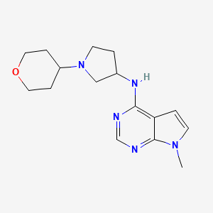 molecular formula C16H23N5O B6470242 N-{7-methyl-7H-pyrrolo[2,3-d]pyrimidin-4-yl}-1-(oxan-4-yl)pyrrolidin-3-amine CAS No. 2640845-18-5