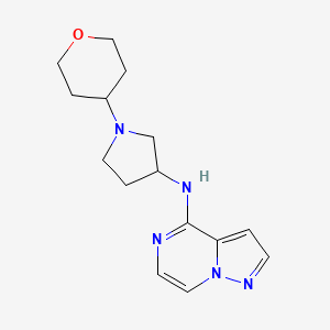 molecular formula C15H21N5O B6470250 1-(oxan-4-yl)-N-{pyrazolo[1,5-a]pyrazin-4-yl}pyrrolidin-3-amine CAS No. 2640960-47-8