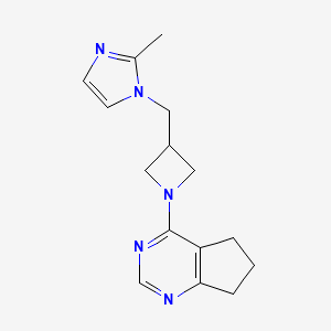 1-[(1-{5H,6H,7H-cyclopenta[d]pyrimidin-4-yl}azetidin-3-yl)methyl]-2-methyl-1H-imidazole